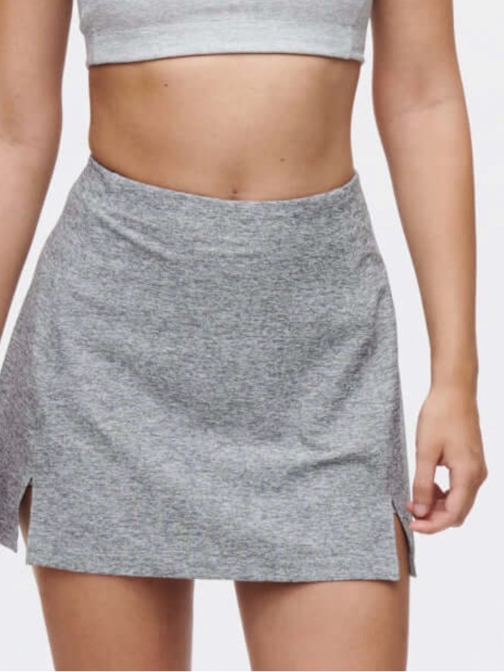 Outdoor Voices brand - ‘Warmup 2.5 Skort’ in Heathered Ash color